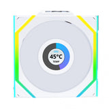 Lian Li UNI FAN SL Wireless LCD Reverse, 3 pak, Hvid - 120mm