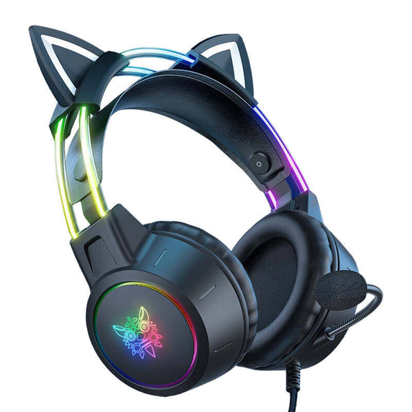 ONIKUMA X15 PRO Gaming Headset med Katteører – Sort