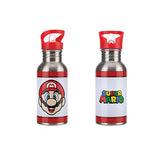 Super Mario Metall Vattenflaska Med Sugrör 500 Ml