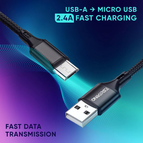 Oniverse Usb-A To Micro-Usb Charge Cable, 3 M - Black ONIVERSE