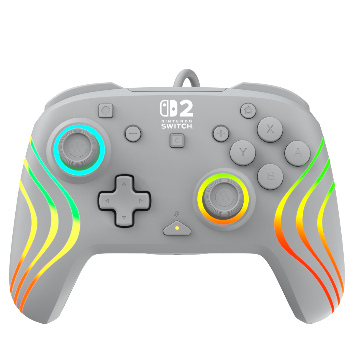 Turtle Beach Afterglow Wave Wired – Switch-controller, grå – Front med kabel