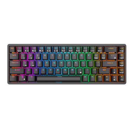 Trådlöst Mekaniskt Tangentbord Royal Kludge RK837 RGB, Brun Switch (svart)