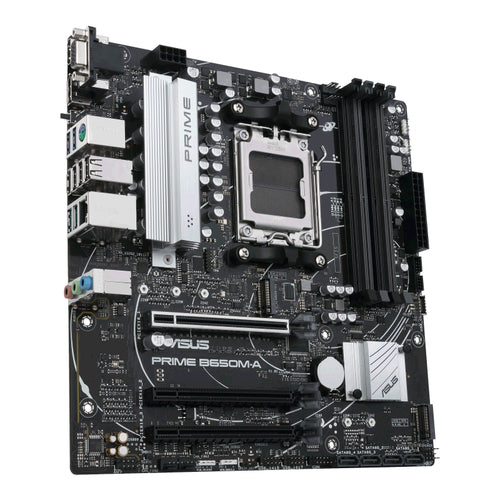 ASUS PRIME B650M-A – micro ATX AM5 bundkort – skråt ovenfra
