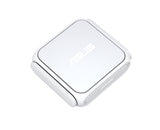 Hvid ASUS RT-BE58 Go rejserouter – set ovenfra med foldede antenner