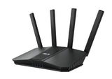 ASUS RT-BE59 sort Wi-Fi 7-router – set fra højre