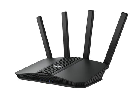 ASUS RT-BE59 sort Wi-Fi 7-router – set fra højre