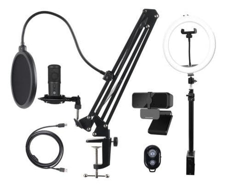 Streaming Kit, Microphone, Webcam, Ring Light