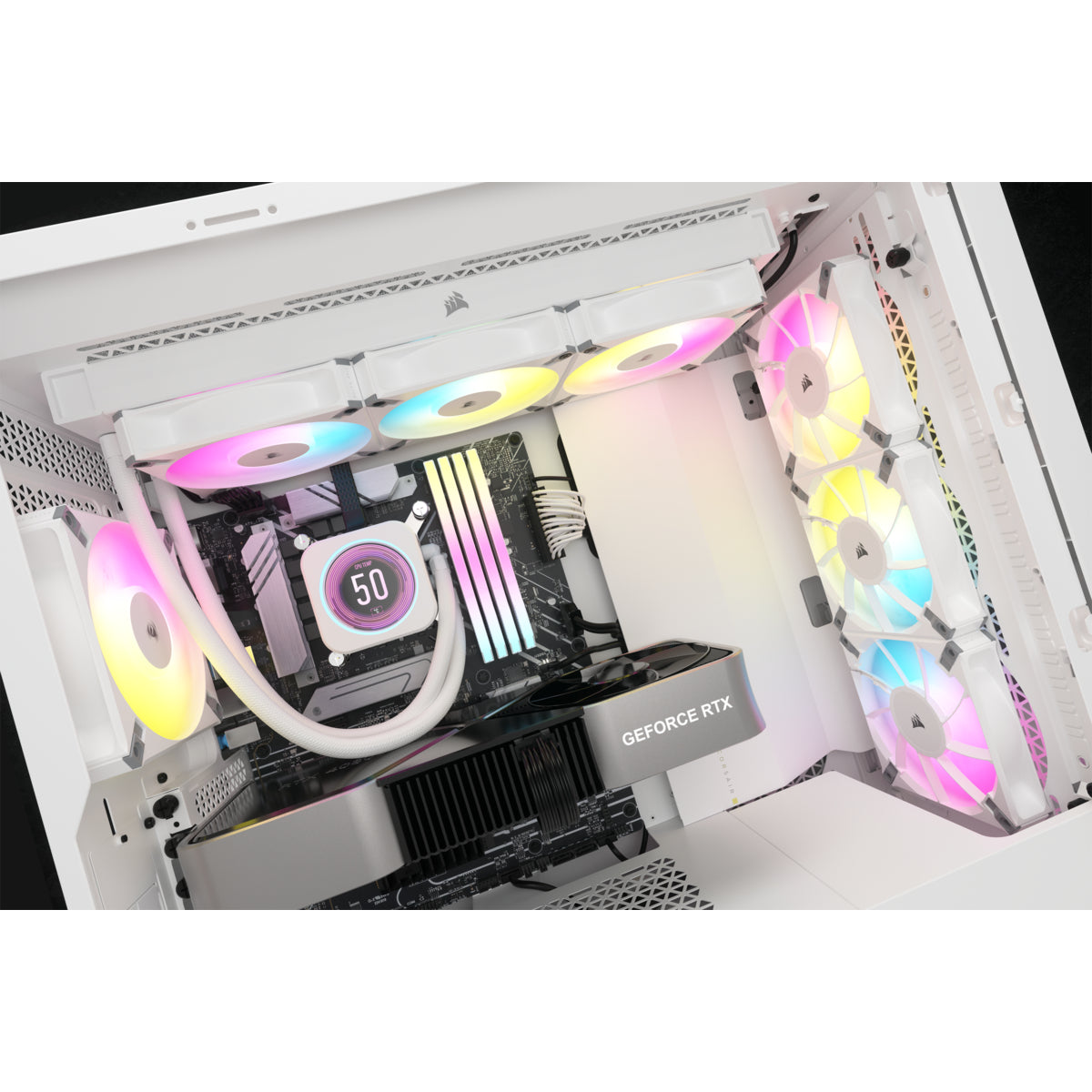 CORSAIR ICUE H150i ELITE LCD XT Processorer Flytande Kylsystem 1-pack Vit 120 Mm