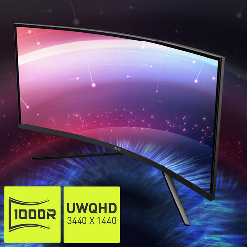 MSI MAG 345CQRDE – 34″ ultrawide-gamingskærm, 180 Hz – ultrawide-format illustreret