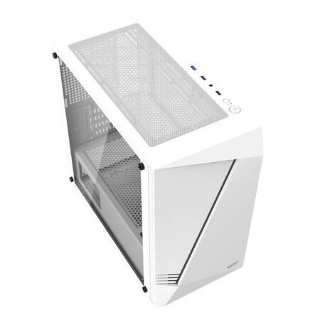 Datorfodral Aigo AL390 + RGB-fläkt (vit)