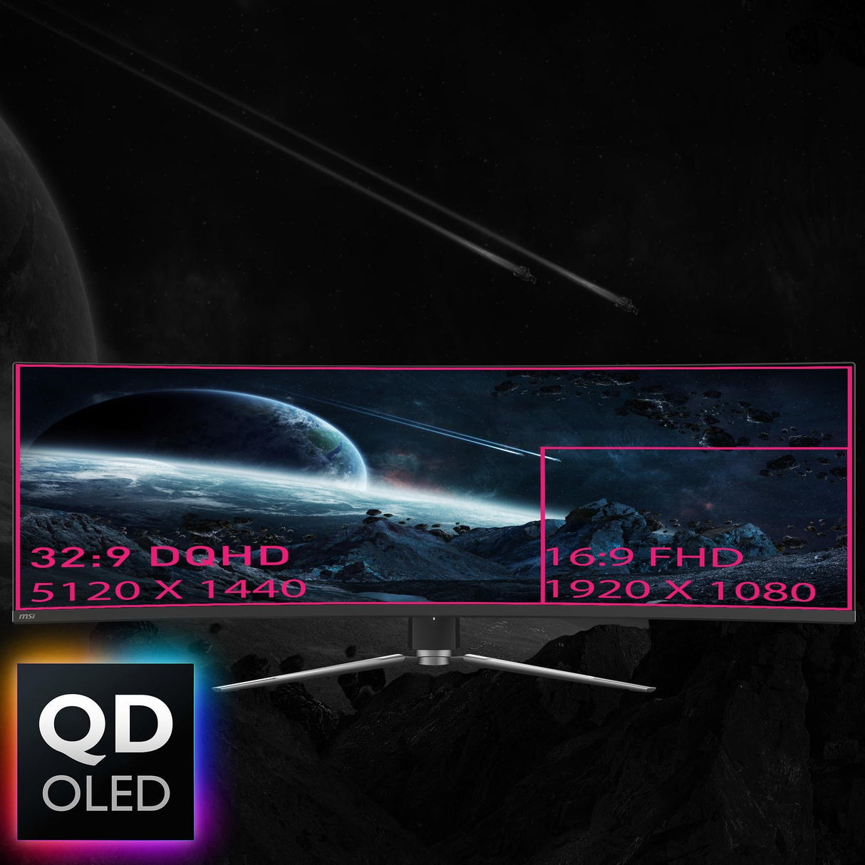MSI MPG 491CQPDE QD-OLED 49 5120 X 1440 (UltraWide) HDMI DisplayPort USB-C 144Hz