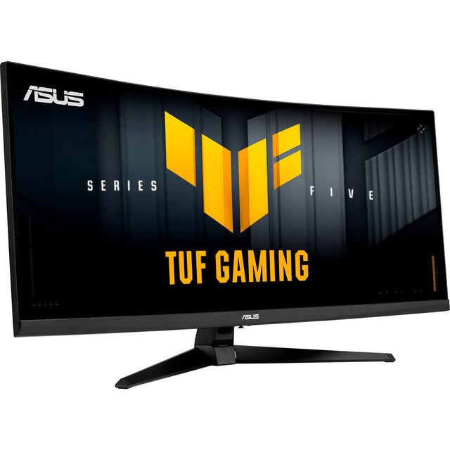ASUS TUF Gaming VG34WQ5A – 34" ultrawide – 3440 × 1440 – 200 Hz – buet skærm set skråt forfra