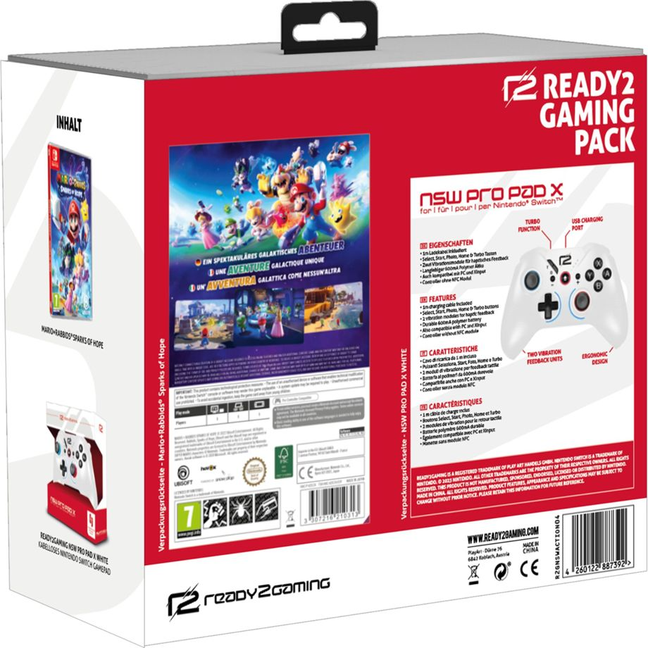 ready2gaming Switch Controller inkl. Mario + Rabbids Sparks of Hope ready2gaming