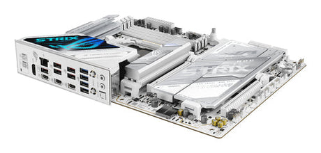 ASUS ROG STRIX X870E-A GAMING WIFI7 NEO – ATX AM5 bundkort – skråt ved bagpanelet