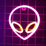 Alien Neon Led Lampa Gula ögon