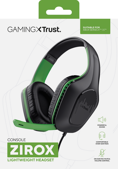 Trust GXT 415X Zirox gaming-headset – sort/grøn – produktbillede 3
