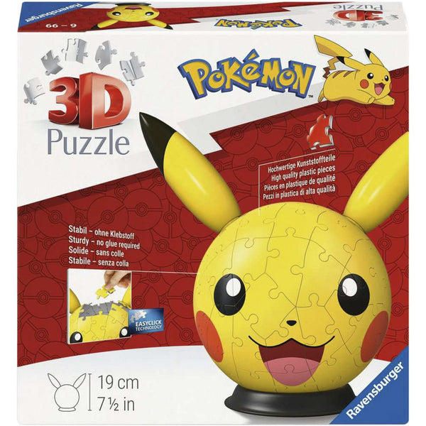 Ravensburger Pokémon Pikachu 3D-puslespilsbold med ører – tysk udgave