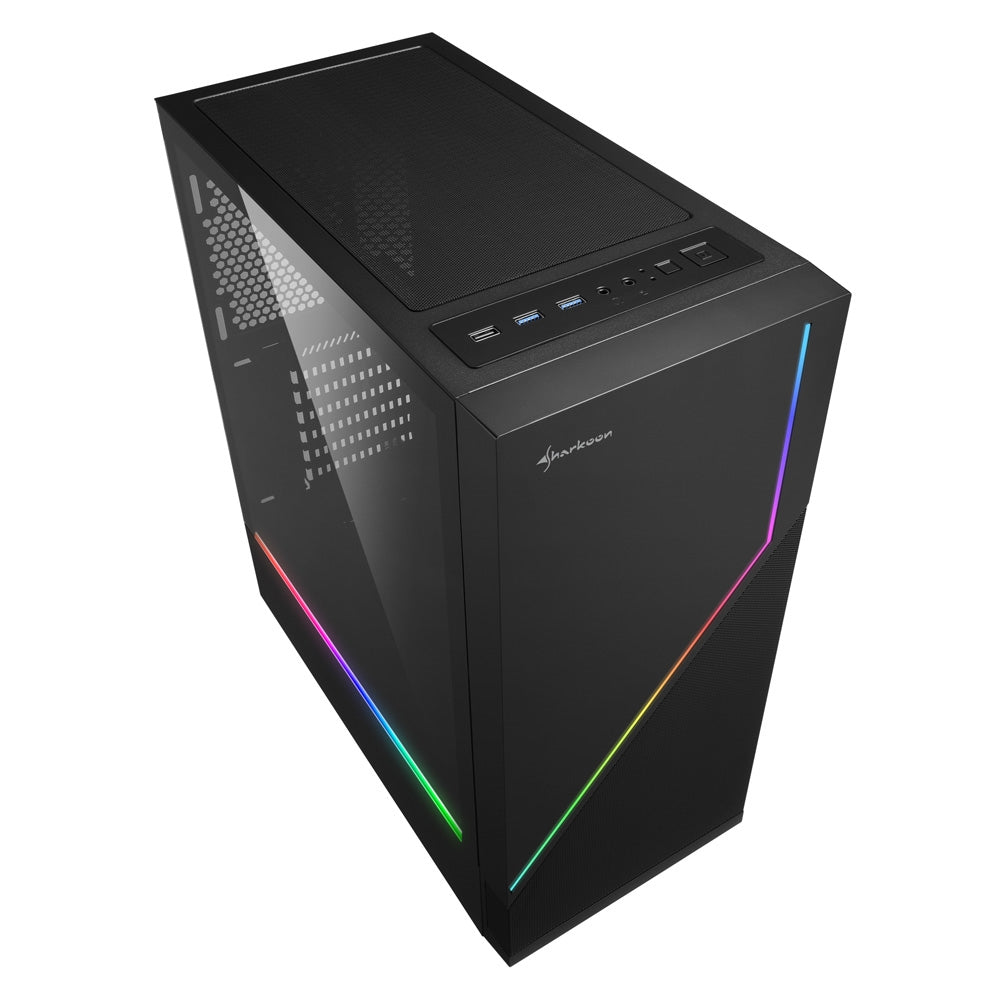 Sharkoon RGB FLOW, Tower Case (Black, Side Panel of Tempered Glass)