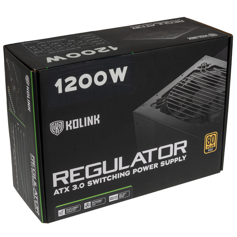Kolink KL-R1200FG PSU. Gen5. Guld - 1200W, ATX 3.0, 600W 12VHPWR