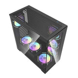 Darkflash DS900 Datorfodral (svart) + 7 ARGB-fläktar