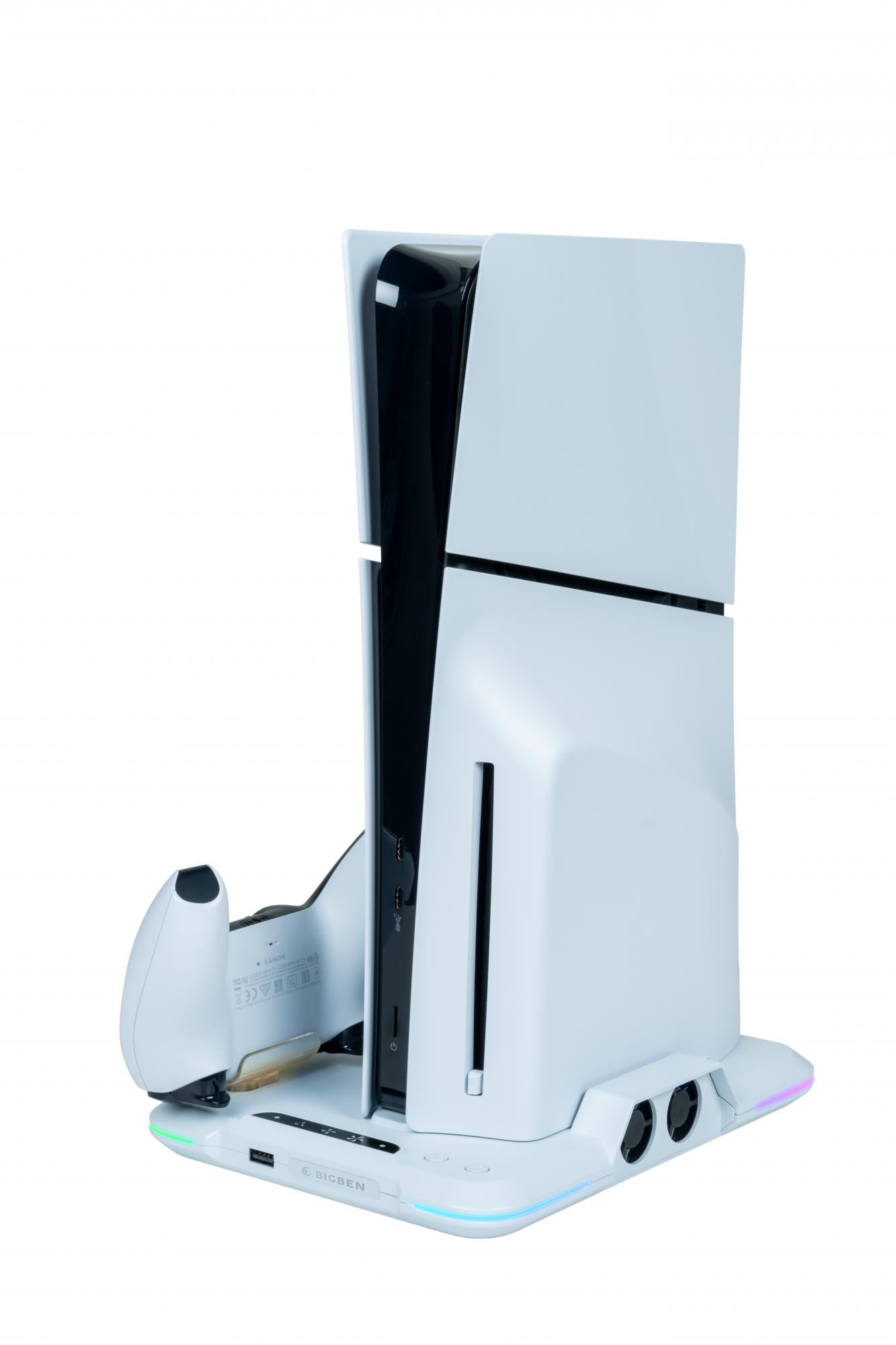 Nacon Laddstation Med Fläkt RGB/USB Hub/fläkt, Vit PS5 Slim
