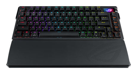 ASUS ROG Azoth Extreme – set skråt forfra; tastaturlayout illustrativt