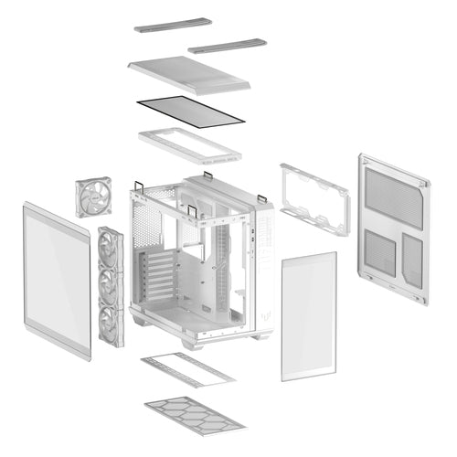 ASUS TUF Gaming GT502 Horizon ARGB – adskilte kabinetpaneler og ramme