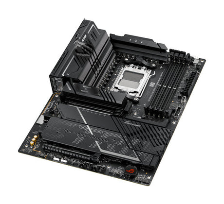 ASUS ROG STRIX X870E-H GAMING WIFI7 – ATX AM5 bundkort – skråt ovenfra