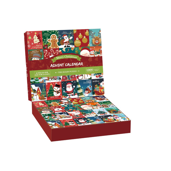 Merry Christmas julekalenderpuslespil – 1.008 brikker