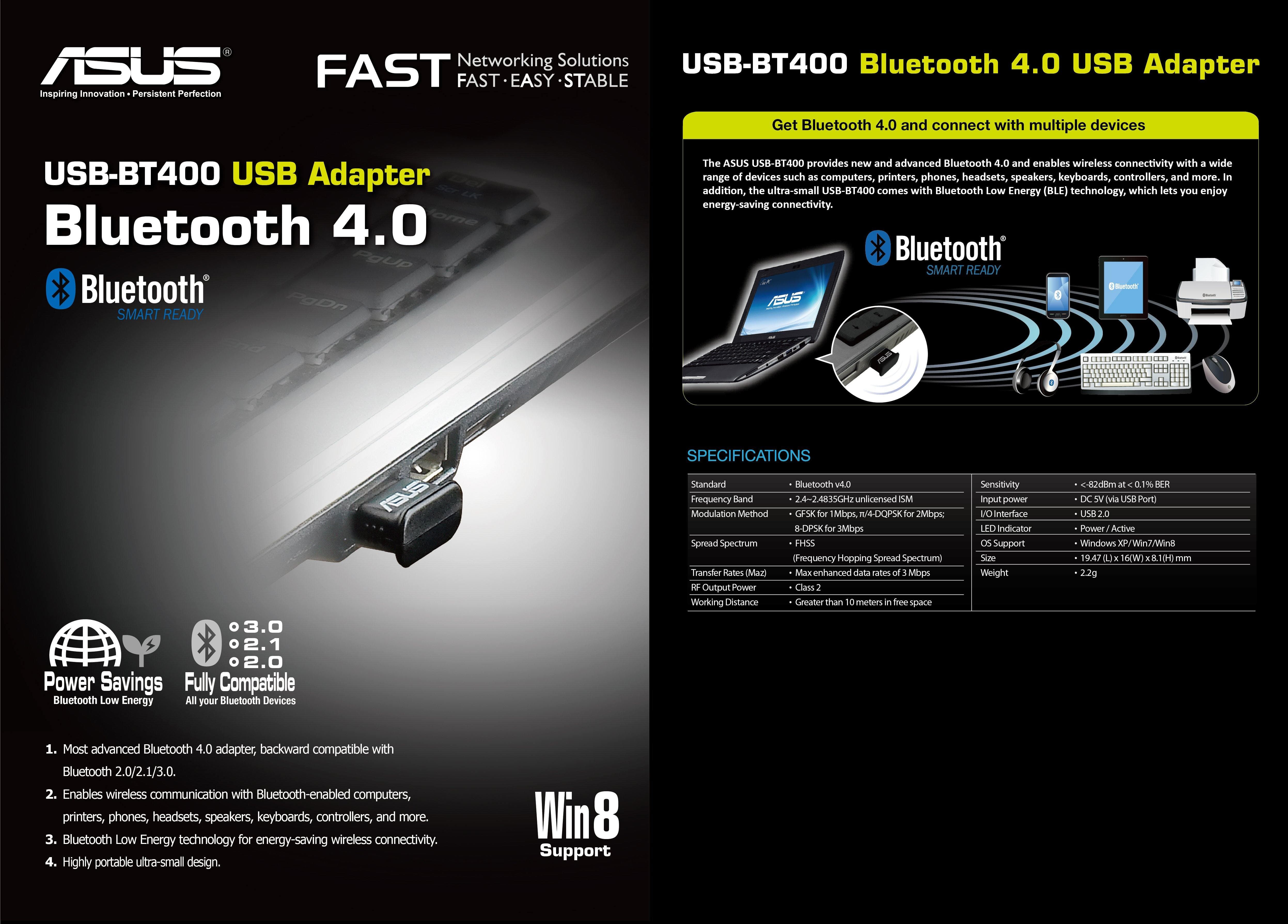 Asus - USB-BT400 Bluetooth-adapter / Nätverksutrustning