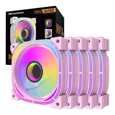 Darkflash INF24 5in1 ARGB Datorfläktset (rosa)
