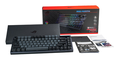 ASUS M701 ROG AZOTH/NXRD/FR – emballage; tastaturlayout illustrativt