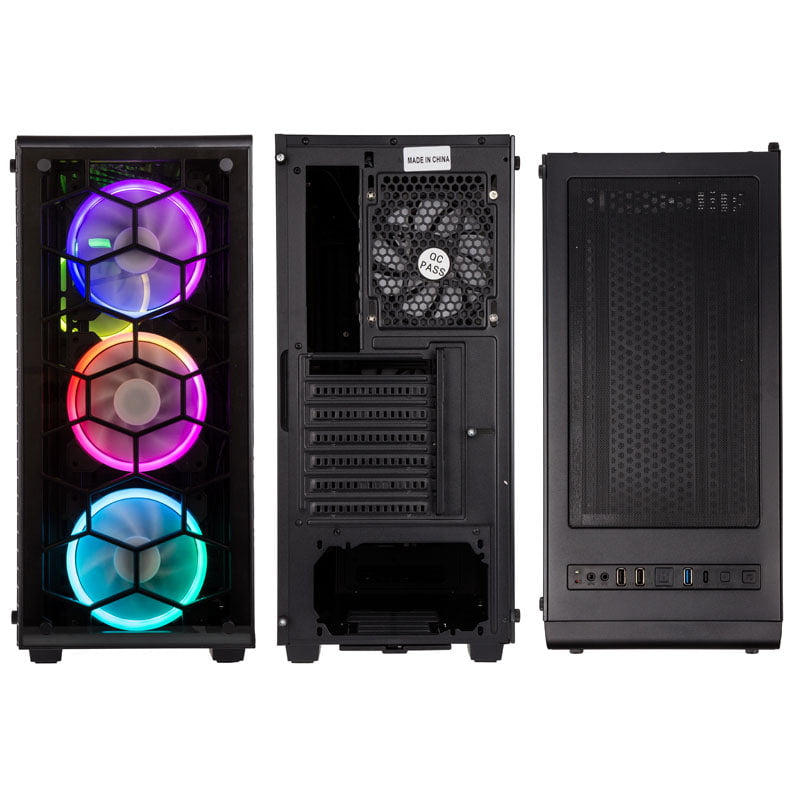 Kolink Observatory RGB Midi-Tower, Härdat Glas - Svart Fönster