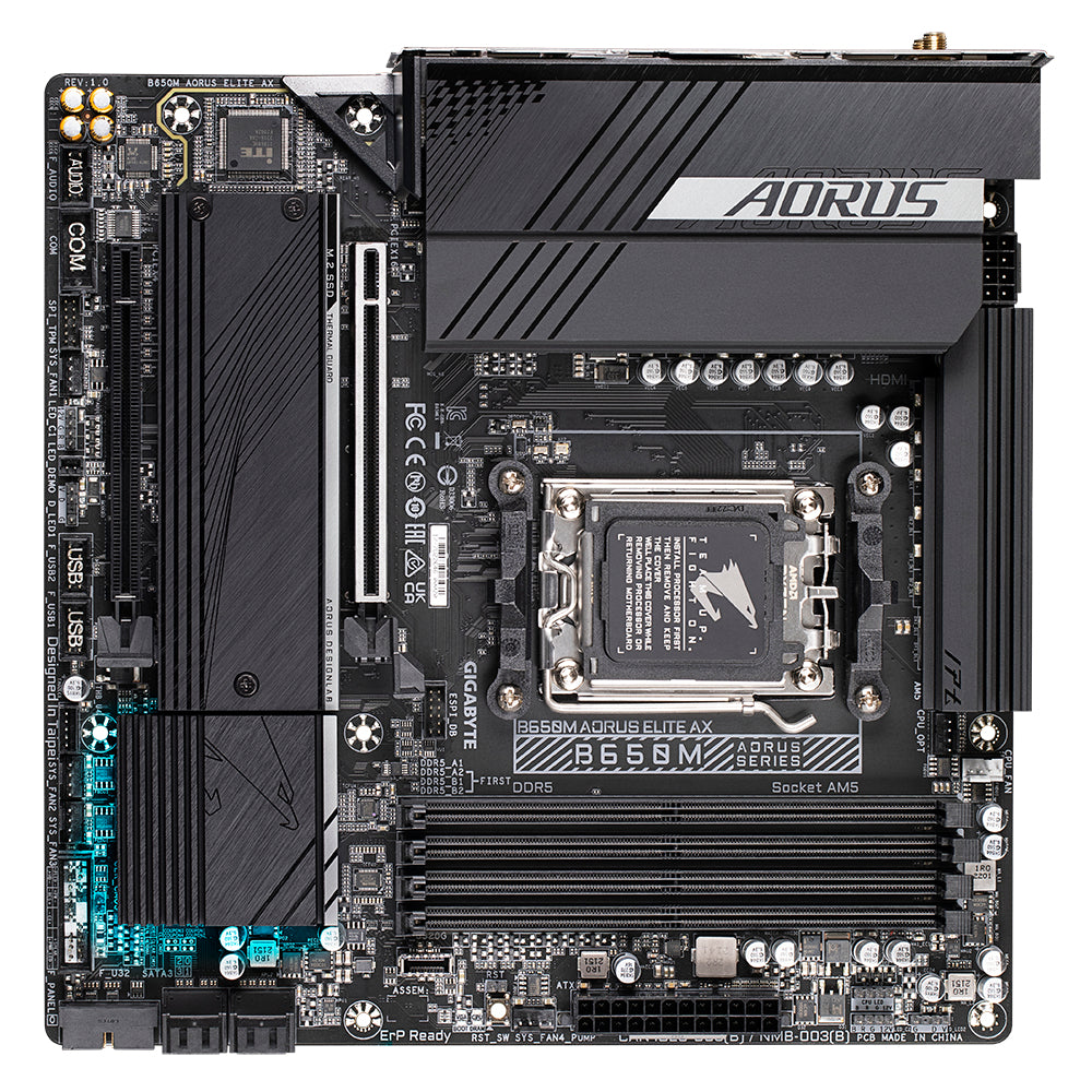 GIGABYTE B650M AORUS ELITE AX, Moderkort (svart) - AM5