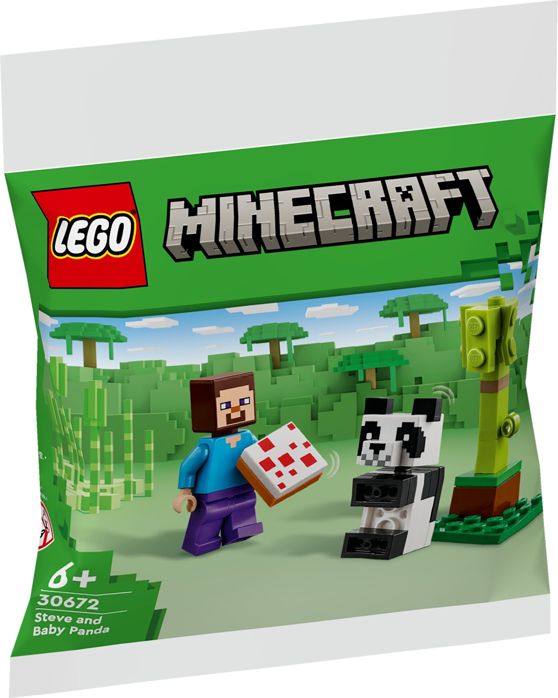 LEGO 30672 Minecraft Steve Med Baby Panda, Byggleksak