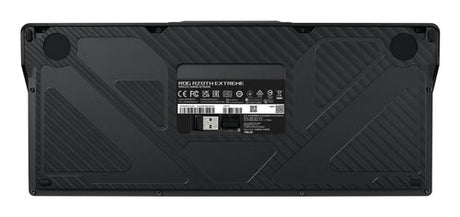 ASUS ROG Azoth Extreme – indvendig opbygning eller underside (vinkel 2); tastaturlayout illustrativt
