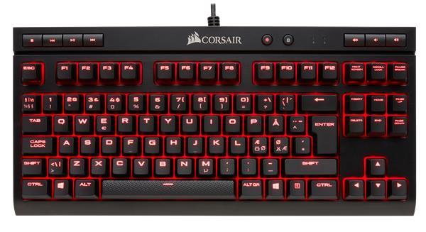 Corsair Gaming K63 Kompakt Mekaniskt Tangentbord, Bakgrundsbelyst Röd LED Cherry MX Röd