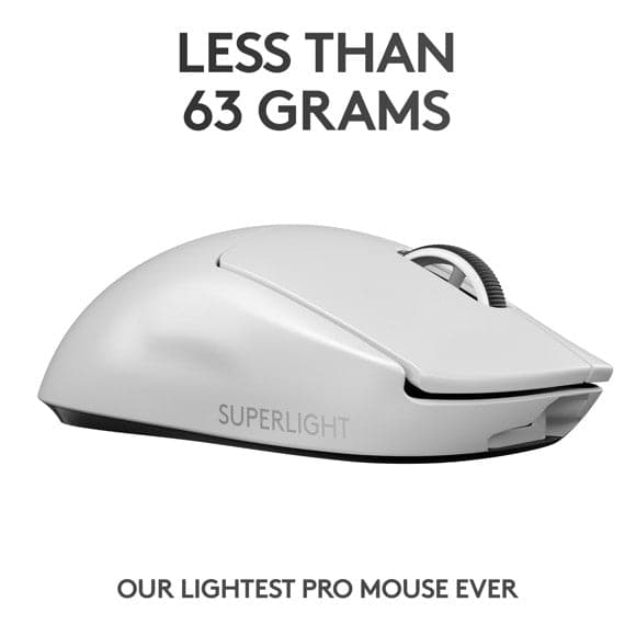 Logitech - PRO X SUPERLIGHT Trådlös Spelmus - VIT