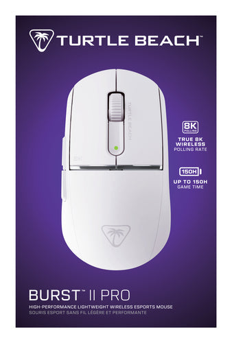Turtle Beach Burst II Pro – trådløs gamingmus, hvid – Emballagens front
