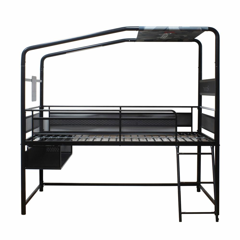 XROCKER CONTRA MID-SLEEPER GAMING VÅNINGSSÄNG MED VÄNDBAR PROFIL - SVART OCH CAMO