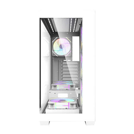 Datorfodral Darkflash DS900 (vit) + 7 ARGB-fläktar