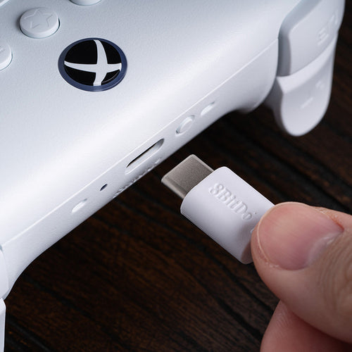 8BitDo Ultimate 3-mode Controller Xbox/PC Hvid – USB-stik i controller