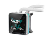 ASUS PRIME SLC II 360 ARGB LCD WHT – nærbillede af produktets detaljer (vinkel 2)