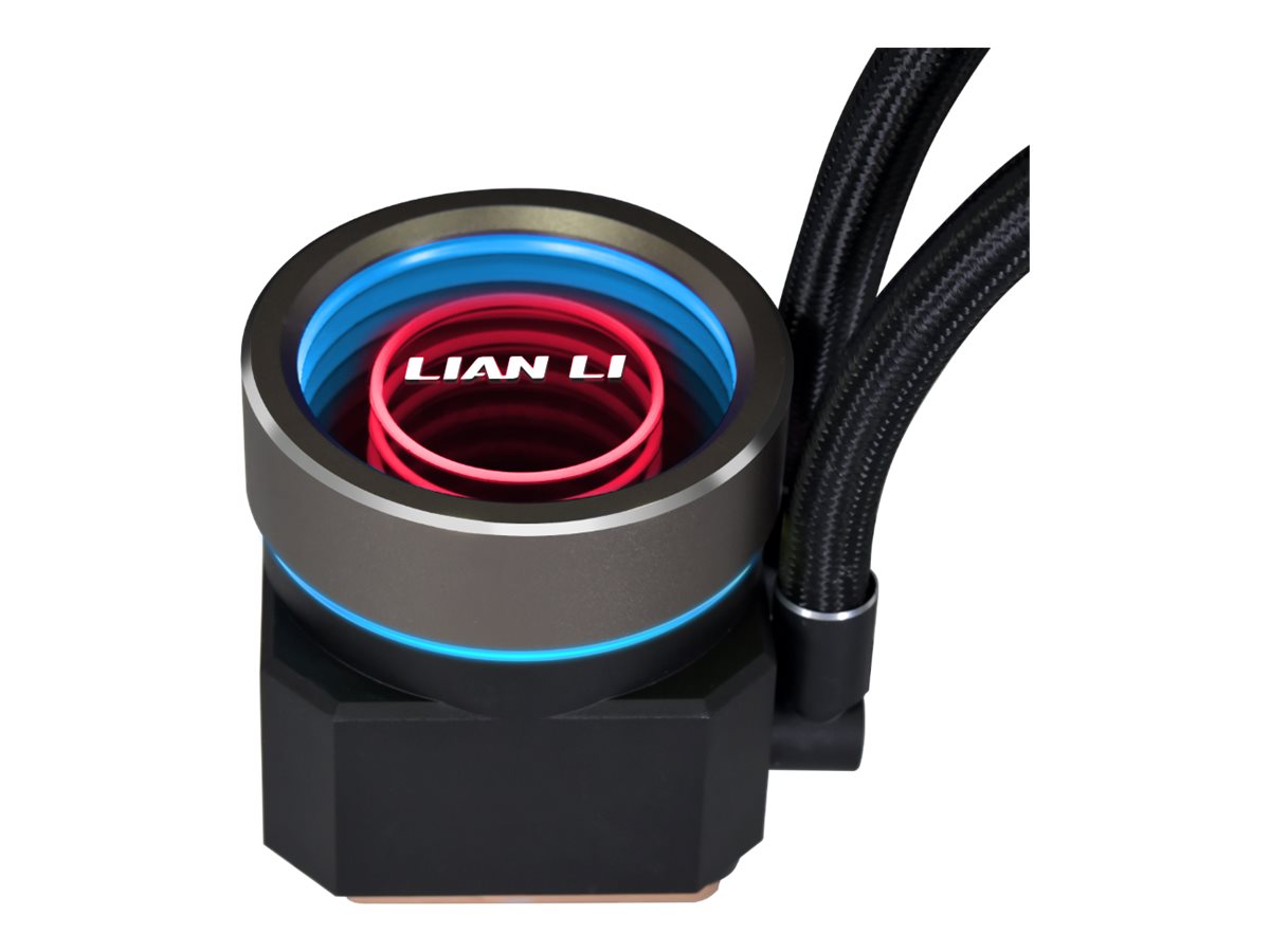Lian Li Galahad II Trinity Performance 360 Black - 3 Utbytbara Utseenden, RPM-omkopplarkontroll, Dubbelvågsradiatorpassningar, 4200 RPM Pumpmotor
