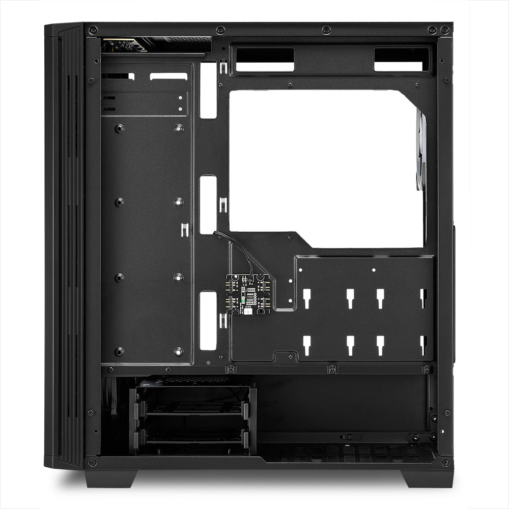 Sharkoon RGB LIT 200 Tower Case (Black, Front and Side Panel of Tempered Glass)