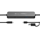 j5create JCH422 – Wormhole CrossLink USB-C-hub – hub og stik set ovenfra