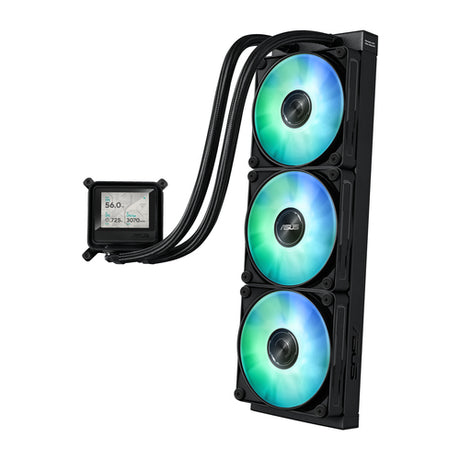 ASUS MAX Gaming LC 360 ARGB LCD – stående radiator med tre blæsere