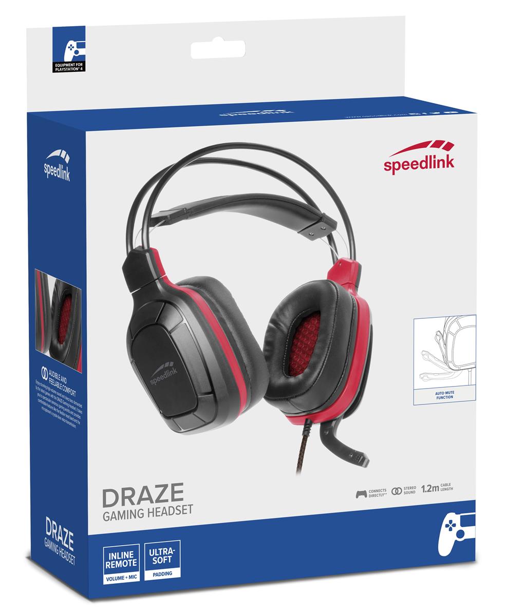 SpeedLink DRAZE Gaming Headset - För PC/PS5/PS4/Xbox SeriesX/S/Switch, Svart