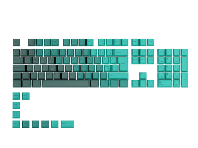 Glorious GPBT Keycaps - 115 PBT Keycaps, ISO, Nordic Layout, Rain Forest