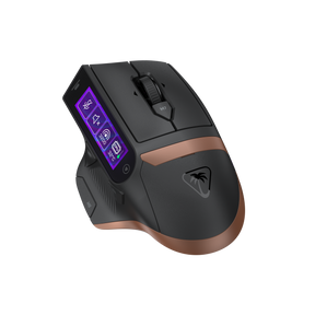 Turtle Beach Command MC7 – trådløs gamingmus med skærm – Sort mus med skærm på mørk baggrund